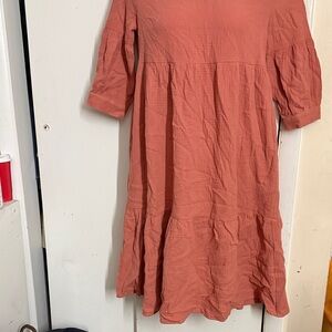 Charlie Paige Rust 3/4  Sleeve  Tiered Dress